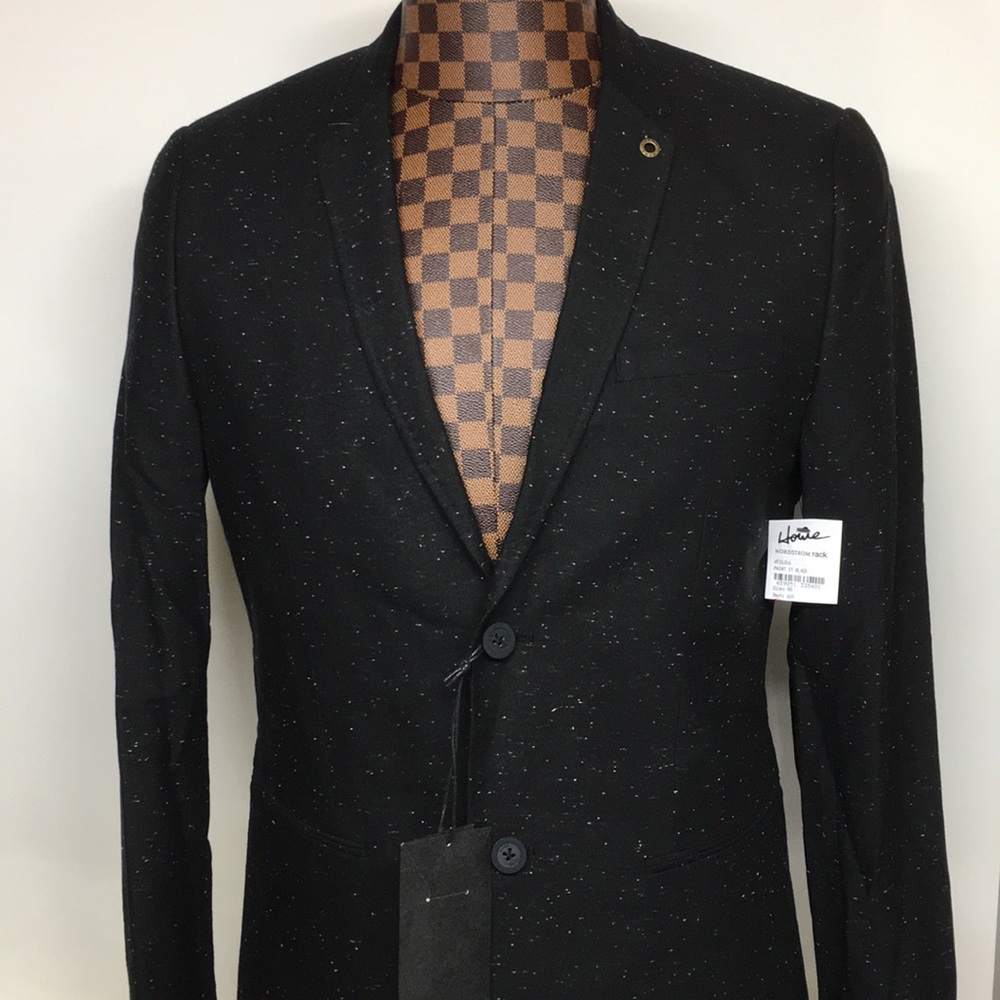 Howe-Black Seamed Marled Knit Blazer 40R NWT - Picture 4 of 7